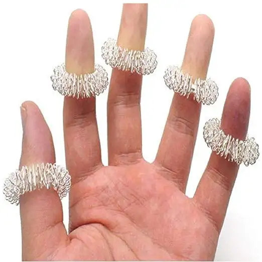Mini anneau de massage pour doigts à ressort, anneau d'acupression, sujok