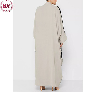Nouvel arrivage, manches Cape, argent brillant, broderie, col ouvert, Polyester léger, couleur contrastante, <span class=keywords><strong>Kimono</strong></span>, Abaya - Product Image 4