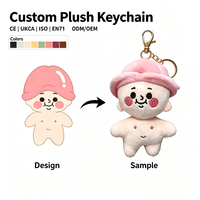 Porte-clés personnalisé en peluche, mini jouet doux, breloque de sac, fabricant OEM ODM pour cadeaux promotionnels d'entreprise