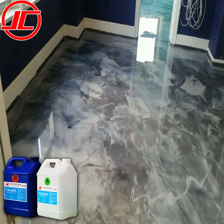 Epoxy Wichtigsten Rohstoff und Flüssigen Zustand hochglanz Metallic Epoxy Bodenbelag