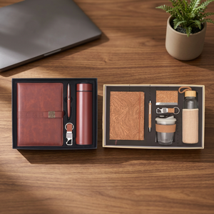 Coffret Cadeau Promotionnel de Luxe Personnalisé en Métal Gaufré avec Journal Intime et Bouteille – Nouveauté pour le Nouvel An, Thanksgiving et Noël - Product Image 5