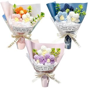 Bouquet de fleurs au crochet créatif multicolore pour filles, bouquet de fleurs artificielles au crochet - Product Image 1