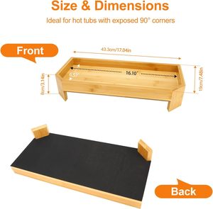 <span class=keywords><strong>Table</strong></span> de bord de support de comptoir de baignoire carrée de luxe en bambou pour boissons baignoires chaudes étagère organisateur intérieur extérieur - Product Image 5