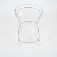 Chaise transparente moderne sans accoudoirs avec protection UV pour location événementielle de luxe (mariages, fêtes)