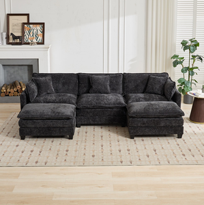 Ensemble de canapé carré trois places Cloud (ottoman non inclus) – Canapé sectionnel moderne pour salon, chambre, appartement, hôtel et villa - Product Image 5