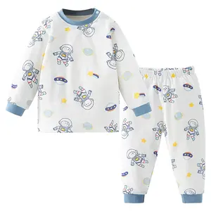 特殊设计高端婴儿睡衣套装可爱动物中腰婴儿2pcs睡衣棉衣套装