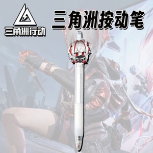 Stylo gel rouge vif 0,5 mm, corps en plastique, design personnage anime, outil d'écriture pour examens étudiants - Product Image 3