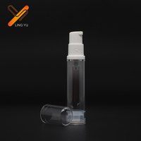 Flacon pompe airless rond en plastique personnalisé de 5 ml, 10 ml, 12 ml, 15 ml pour crème contour des yeux et lotion, idéal pour les voyages et le soin de la peau