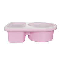 Boîte à assaisonnements carrée à double compartiment, portable, résistante à la chaleur, en silicone de qualité alimentaire, sans BPA, écologique, étanche, pour conserver la fraîcheur