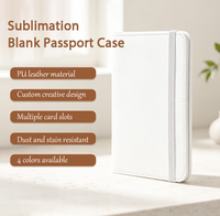 NOVELSUB Porte-passeport et étui pour carte d'identité en cuir PU vierge pour sublimation, personnalisable, pour impression recto simple