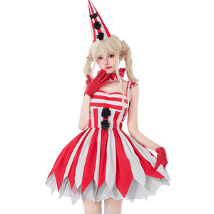 Costume de Clown Maléfique de Cirque pour Halloween, Robe Rouge pour Femme, Tenue de Cosplay Effrayante pour Fête à Thème Horreur et Jeu de Rôle - Product Image 1
