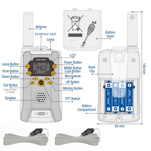 Talkies-walkies sans fil <span class=keywords><strong>longue</strong></span> <span class=keywords><strong>portée</strong></span> 3 km pour enfants, mini-interphones portables, jouet pour le camping en plein air et la <span class=keywords><strong>chasse</strong></span>, ensemble de talkies-walkies - Product Image 5
