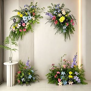 Décoration florale artificielle style Monet pastoral pour mariage, rangée de fleurs, vitrine de boutique, aménagement floral, toile de fond de studio photo - Product Image 1
