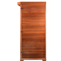 Petite taille, sauna infrarouge intérieur pour une personne, bois de pruche et de cèdre rouge de luxe, avec panneau de commande 220V