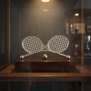 Trophée sportif portable en laiton fait main, souvenir de tennis - Product Image 2