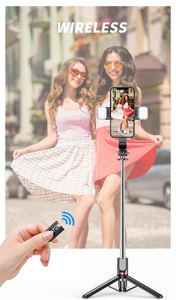 TOKQI-L13 Palo Selfie Multifunción Extensible de Acero Inoxidable con Control Remoto Inalámbrico 6 en 1 - Product Image 4
