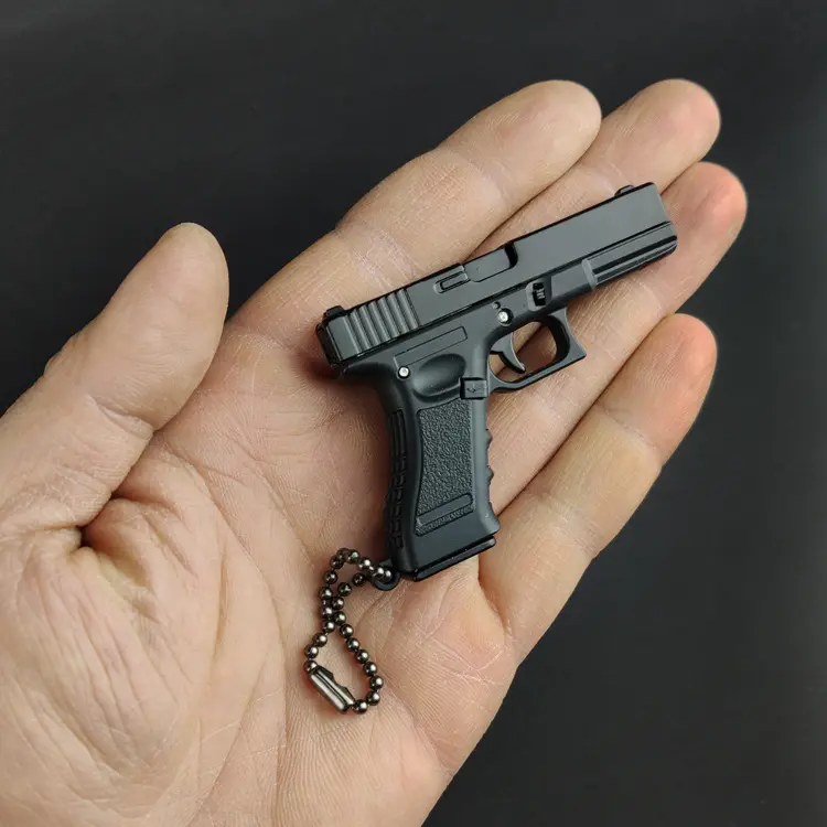 1:3 Glock 17 Mini Metaallegering Pistool Speelgoed Handwerk Pistool Model Sleutelhanger