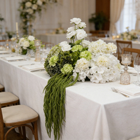Centre de table floral artificiel vert et blanc DKB, boule de fleurs pour allée de mariage, décoration d'entrée de mariage