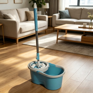 Masthome Set Secchio e Mop Piatto Girevole a 360° con Panno in Microfibra per Pulizia Pavimenti Senza Mani - Product Image 1