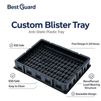 Emballage antistatique en blister recyclable personnalisé, barquettes en plastique PET (épaisseur 1 mm), boîte d'emballage antistatique pour l'électronique grand public