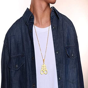 Collier pendentif croix <span class=keywords><strong>de</strong></span> Léviathan satanique en acier inoxydable personnalisé en gros YK, bijoux religieux - Product Image 5