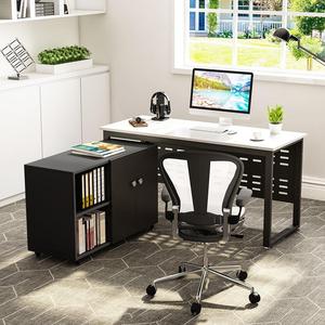 Muebles de oficina modernos de madera blanca y negra, escritorio de ordenador, mesa de lectura de escritura - Product Image 3