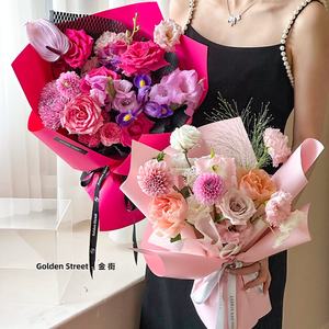 Papier d'emballage artisanal pour fleurs Han Feng 8, en soie épaisse, résine enduite, imperméable, simple face, pour matériaux de floriculture - Product Image 3