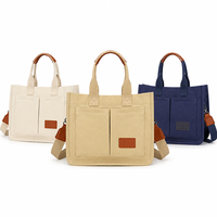 Sac fourre-tout en toile en gros, sac à main organisateur multi-poches, grande capacité, pour le travail, les voyages et le quotidien, sac à bandoulière avec compartiments
