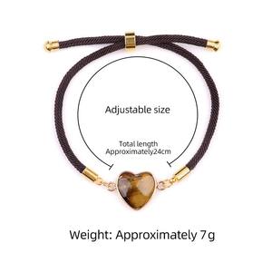 Bracelets ajustables tressés cœur en pierre naturelle 20 sortes de bracelets en corde d'or longue distance <span class=keywords><strong>pour</strong></span> <span class=keywords><strong>les</strong></span> <span class=keywords><strong>meilleurs</strong></span> <span class=keywords><strong>amis</strong></span> amoureux - Product Image 4