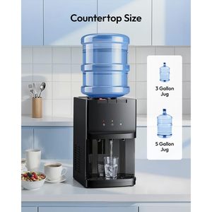 Euhomy <b>Top</b> <b>Load</b> Water Dispenser 3 Or 5 Gallon Bottles Countertop Cooler Hot Cold Water Black - Product Image 3