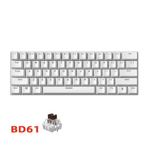 מכירה חמה 61 מקשים USB Type-C RGB מקלדת משחקים מכנית עם תאורה אחורית עבור משחקי מחשב נייד עם מתגים כחולים BD61 - Product Image 2