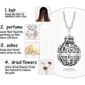 Kalung Guci Dewa Bulan Perak Berongga Vintage, untuk Abu Selamanya Di Hati Saya Liontin Liontin Kenang-kenangan Perhiasan Kremasi - Product Image 5