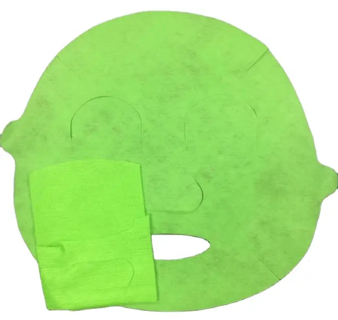 China Hot Sale 60gsm Color Green Natural Spunlace Nonwoven Fabric Cotton Sheet Form Facial Masks
