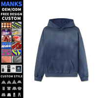 Maßgefertigter 350g/m² Drop-Shoulder Herren Washed Hoodie Sweatshirt Hersteller Blanko Baumwolle Übergroßer Boxy Fit Schwergewichts-Kapuzenpullover für Männer