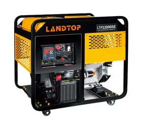 LANDTOP portátil 3kw 5kw 7kw 7.5kva 10kVA potencia 220V Auto Start dínamo gasolina motor generador con mango y rueda