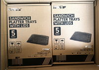 Plateaux de service recyclables de 13 pouces, grands plateaux en plastique écologiques pour les buffets de sandwichs, les desserts