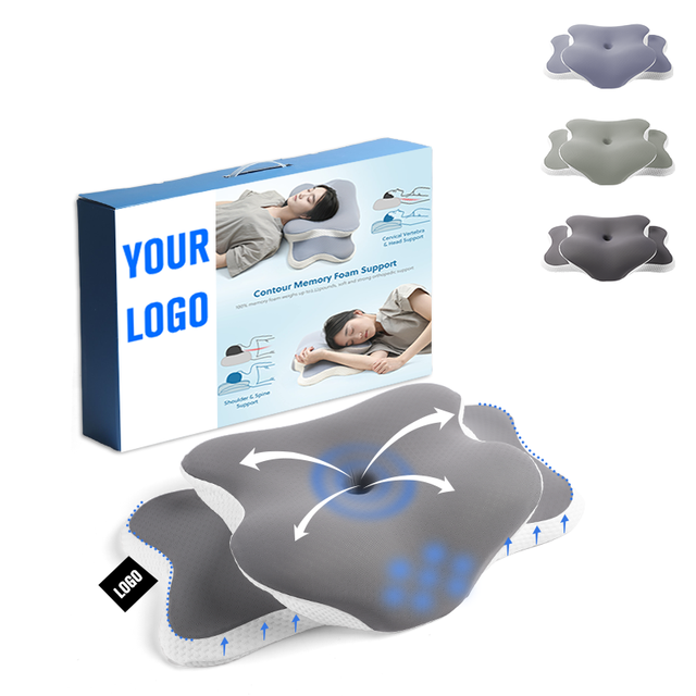Cervical Orthopedic Memory Foam Filling 100% Polyester Charcoal Material Memory Foam Pillows