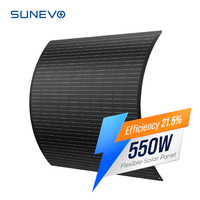 Panneaux solaires flexibles monocristallins SunEvo 100W 200W 300W 400W 500W 550W 12V, charge de batterie, étanches, garantie 30 ans