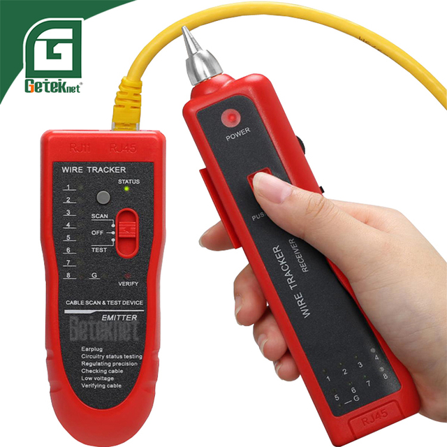 GETEKnet RJ45 RJ12 Finder Network Lan Tester Industrial Wire Tracker Cable Tester and Scanner Copper Utp Cable Tester