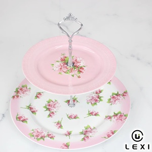Plateau rond à gâteau en porcelaine Fine, support à pâtisserie en céramique de 2 niveaux pour la maison, les hôtels, les restaurants et les mariages, vente en gros en chine - Product Image 4