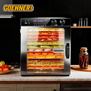 جهاز تجفيف الطعام المنزلي بـ 12 صينية، تحكم في درجة الحرارة من 86 إلى 194 فهرنهايت، 5 ذاكرات مخصصة، مؤقت 48 ساعة، مجفف لحوم من الفولاذ المقاوم للصدأ - Product Image 5