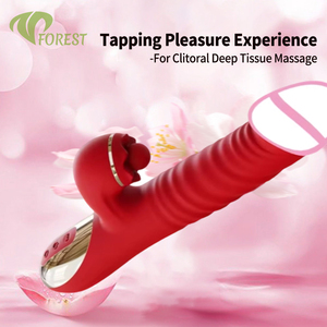 Vibratore a 10 Modalità con Funzione di Spinta, Stimolatore Clitorideo e Punto G, Dildo Impermeabile IPx6 Ricaricabile USB per Donne - Product Image 6
