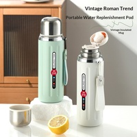 Nouvelle gourde isotherme portable pour enfants en acier inoxydable 316, style colonne romaine, grande capacité, design rétro et de haute qualité