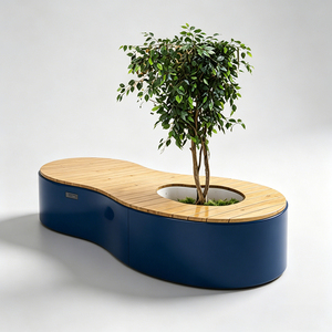 Sièges-lampadaires modernes intégrés en FRP durable pour les espaces extérieurs des bâtiments gouvernementaux - Product Image 1