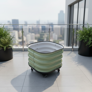 Jardinière sur roulettes auto-arrosante TOPSTAR, écologique, durable, en métal galvanisé, bac à jardin <span class=keywords><strong>surélevé</strong></span>, design classique, pots de fleurs - Product Image 5