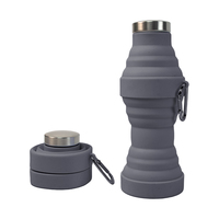 Bouteille pliable avec mousqueton Bouteilles d'eau pliables en silicone Tasses de sport portables pour les voyages en plein air