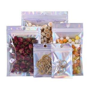 Custom logo zipock Smell Proof aluminum foil plastic edible hologram small resealable food packaging mylar bags