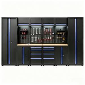 Système d'armoires de rangement d'outils d'atelier et établi modulaire en acier laminé à froid, robuste, finition écologique, multi-styles, personnalisable OEM - Product Image 1