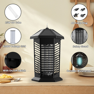 Công suất cao điện Bug Zapper không thấm nước 4000V muỗi giết chết đèn chống ruồi Pest Repeller vật liệu ABS - Product Image 3