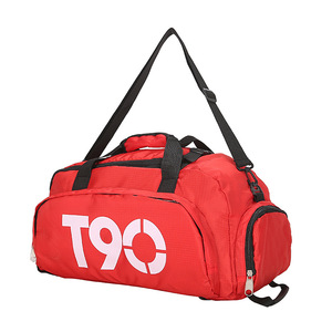 Sac de sport T90 personnalisé pas cher pour hommes, sac de voyage et de gym avec compartiment à chaussures, vente en gros - Product Image 4